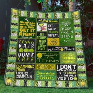 Eat Sleep Tennis Repeat Quilt Blanket No96  Quilt